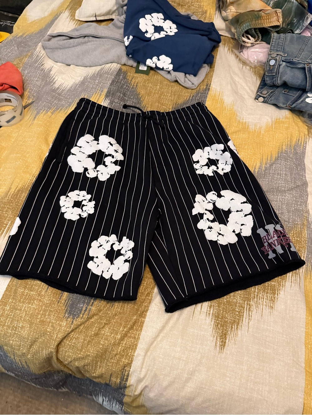 Denim Tears Yankees Pinstripe Athletic Shorts for Men